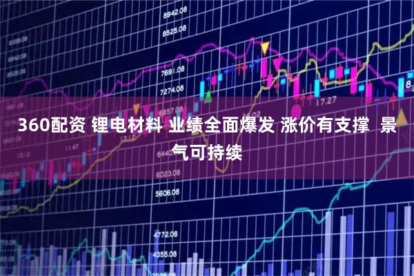 360配资 锂电材料 业绩全面爆发 涨价有支撑  景气可持续